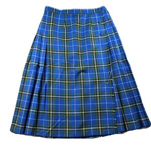 Bonda Inc Nova Scotia Tartan Plaid Kilt Vintage Pleated Safety Pin Wool 14 C159